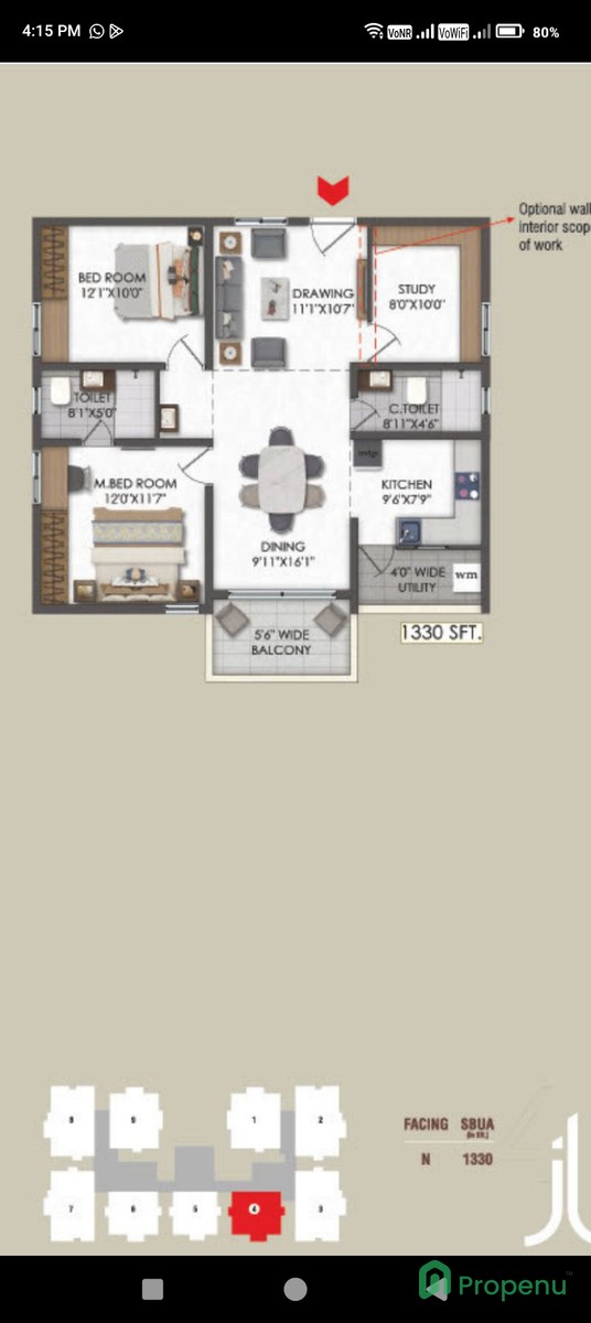 2 BHK apartment for Sale in Miyapur, Hyderabad
