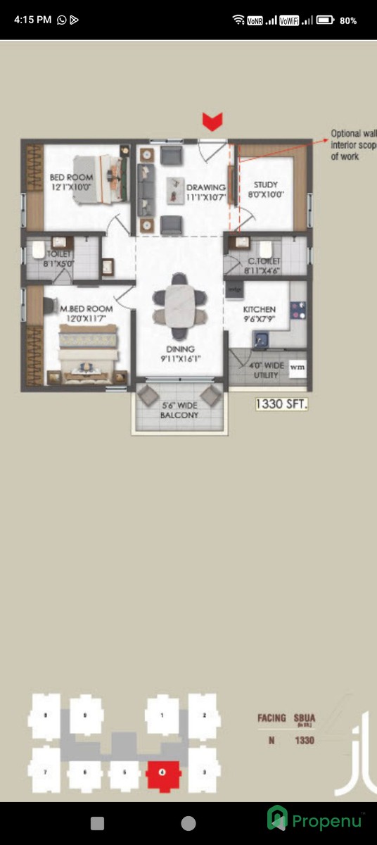2 BHK apartment for Sale in Miyapur, Hyderabad