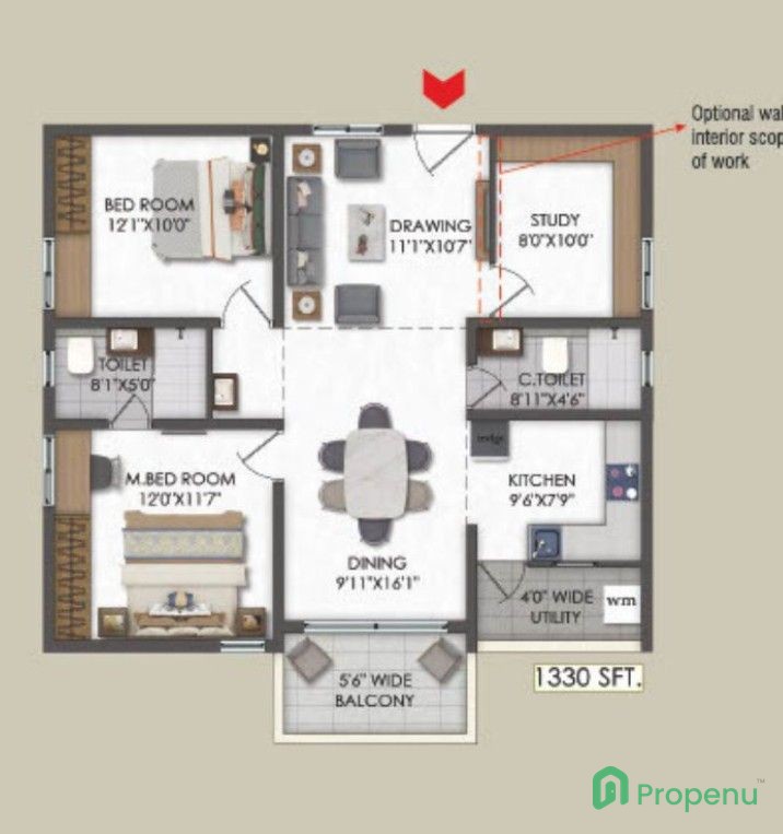 2 BHK apartment for Sale in Miyapur, Hyderabad