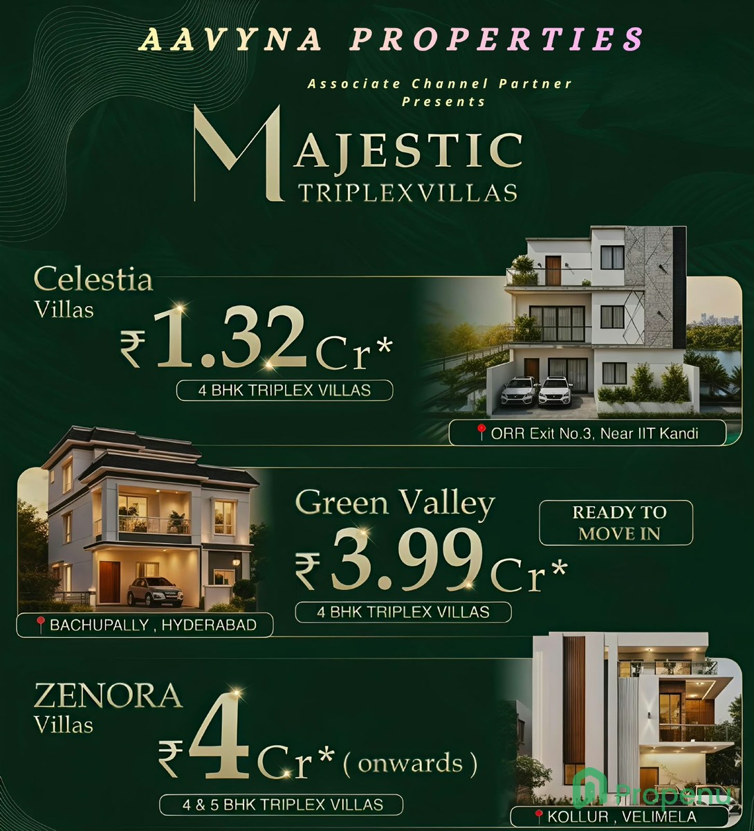4 BHK villa for Sale in Bachupally, Hyderabad