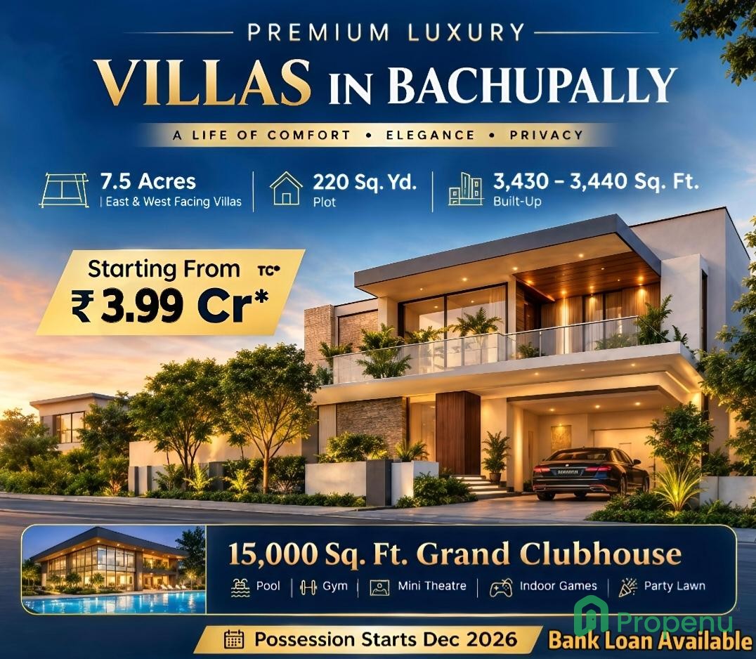4 BHK villa for Sale in Bachupally, Hyderabad