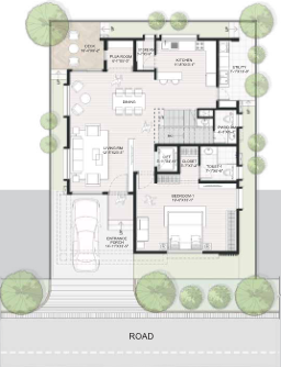 3 BHK East Facing floor plan