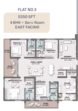 Plan 4 BHK East Facing